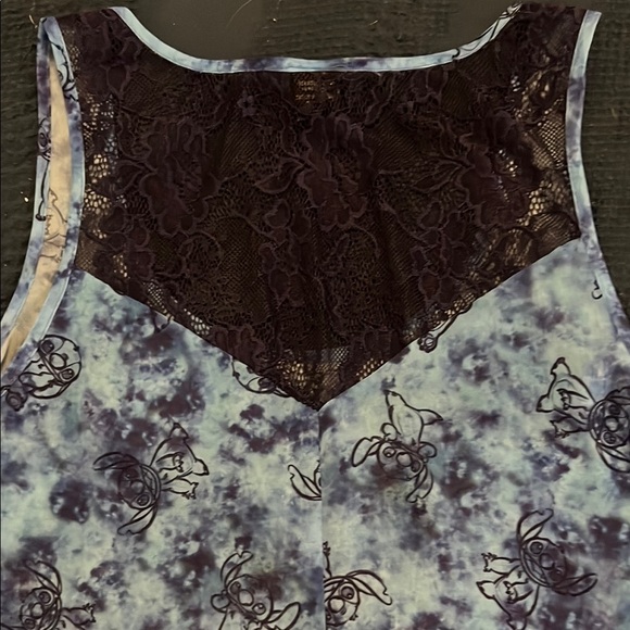 Disney Lilo & Stitch Blue Sleeveless Tank Top with Lace. - Picture 5 of 8